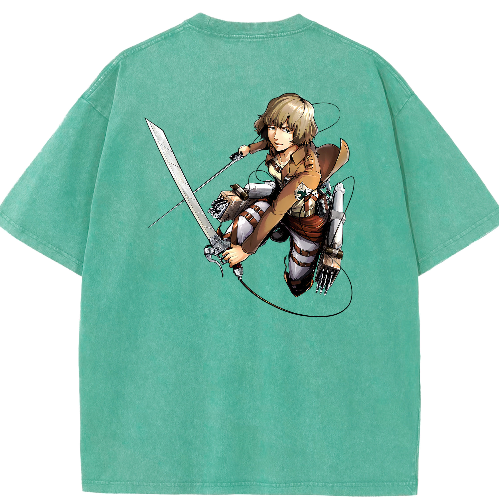 （画像用） 進撃の巨人 ヒツチ Attack on Titan Hitch 綿100% ヴィンテージ風 半袖Tシャツ（背面プリント）